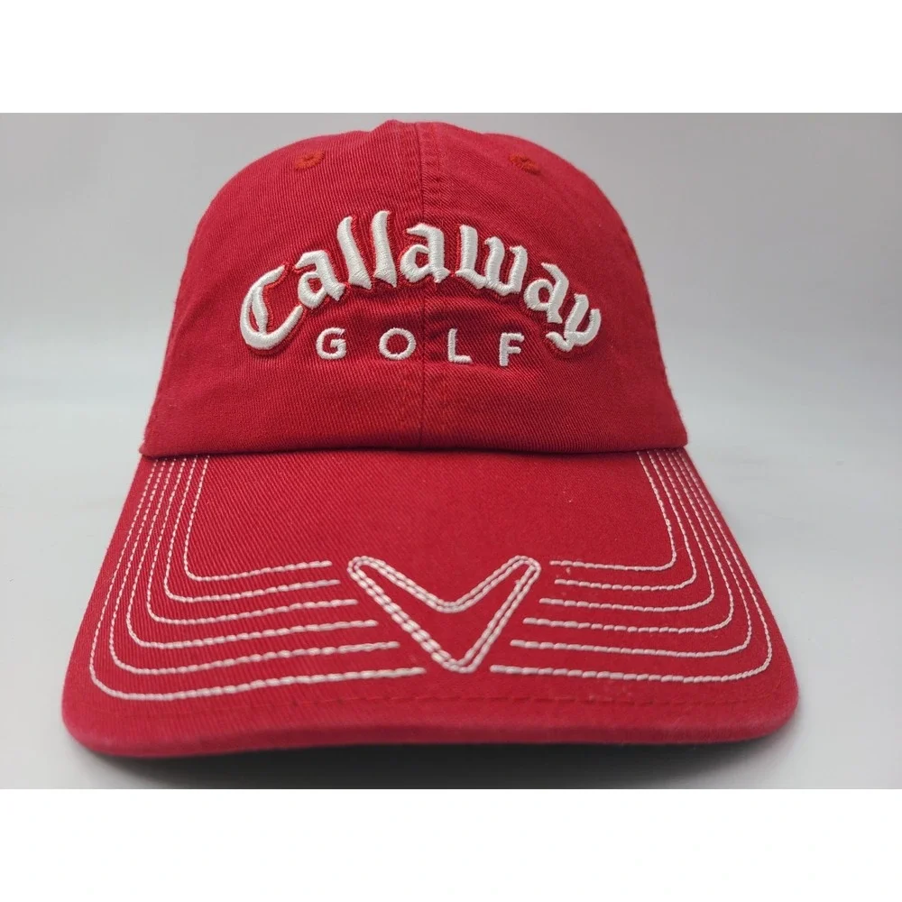 Callaway Golf Strapback Adjustable Hat Cap Cotton Casual Dad Men Women Red White